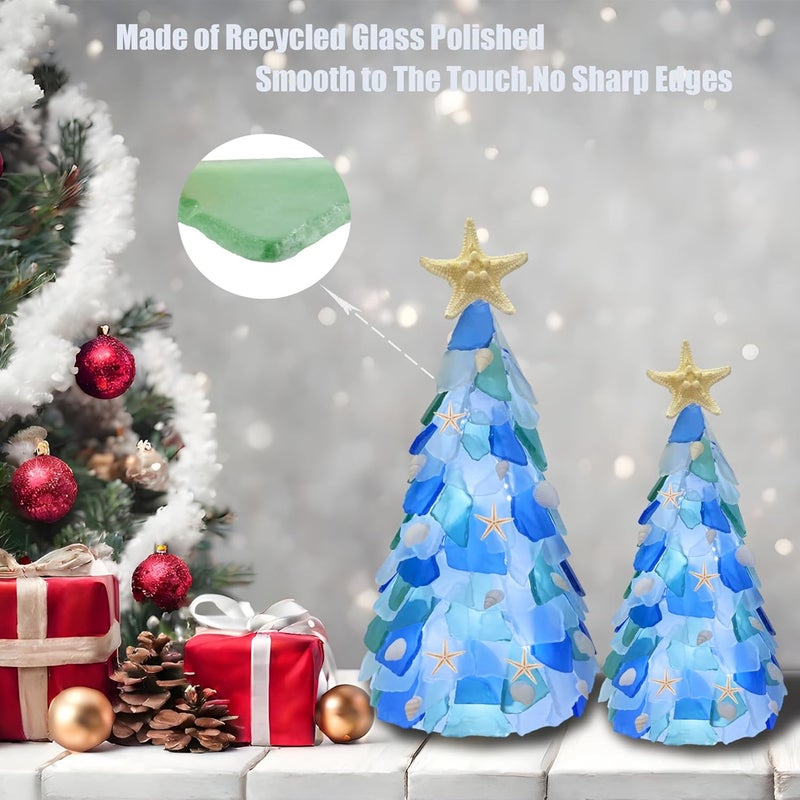 WECKLOM Christmas Tree DIY Kit Sea Glass Pieces for DIY Crafts Christmas Craft DIY Christmas Tree Lights Lamp Christmas Ornament Crafts - Image 5